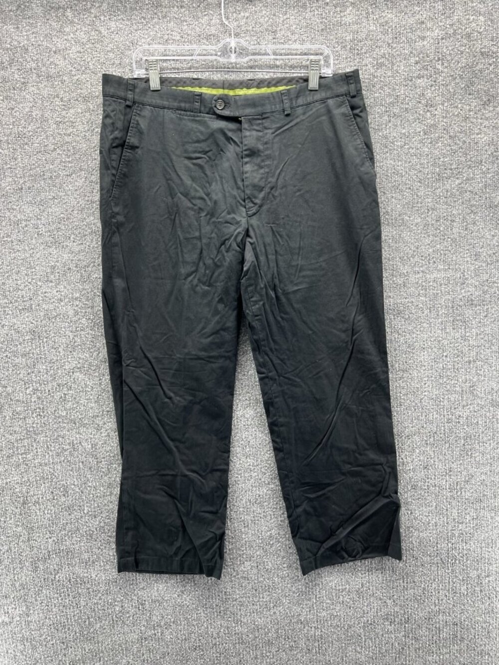 Hilt Pants Men 36x28 Black Cotton Blend Twill Chino Straight Stretch Ankle Italy
